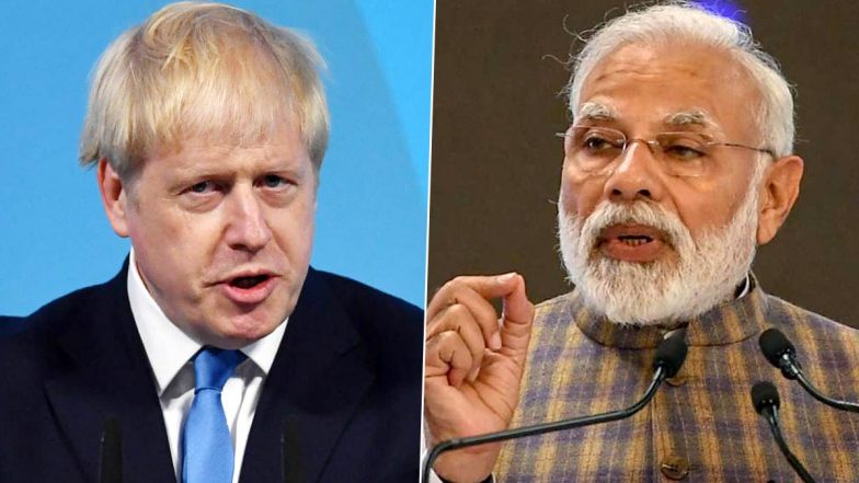 PM Narendra Modi Speaks to Boris Johnson on Defence, Climate Change, COVID-19, Tweets 'Discussed Ambitious Roadmap for India-UK Ties'