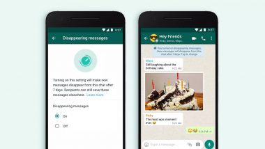 WhatsApp 'Disappearing Messages' Feature Launched on Android & iOS with 7-day Limit