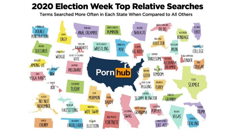 PornHub Releases Top Porn Search Terms for Each State During USA Presidential Election Week 2020; ‘Orgy,’ ‘No Nut November,’ ‘Vote’ & More, Here’s What States Were Searching (View Pic)