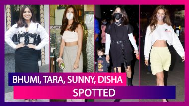 Bhumi Pednekar Spotted Promoting Durgamati; Tara Sutaria, Sunny Leone, Malaika Arora & Disha Patani Seen In The City