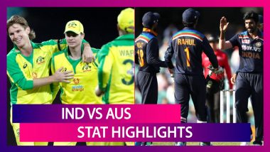 IND vs AUS Stat Highlights 1st ODI 2020: Hosts Win by 66 Runs As Team India's Top Order Disappoints