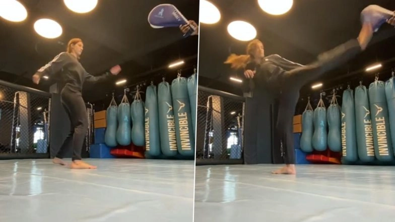 Disha Patani Aces Flying Kicks at Ease and We Are in Love with Her Action Avatar (Watch Video)