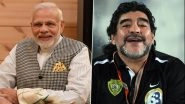 PM Narendra Modi Pays Tribute to Diego Maradona, Says &lsquo;The Argentine Was a Football Maestro Who Enjoyed Global Popularity&rsquo;