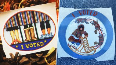 ‘I Voted’ Stickers for US Presidential Election 2020 Are Super Cool! Check Out Photos of Citizens Showing Off Their Proof of Voting on Social Media