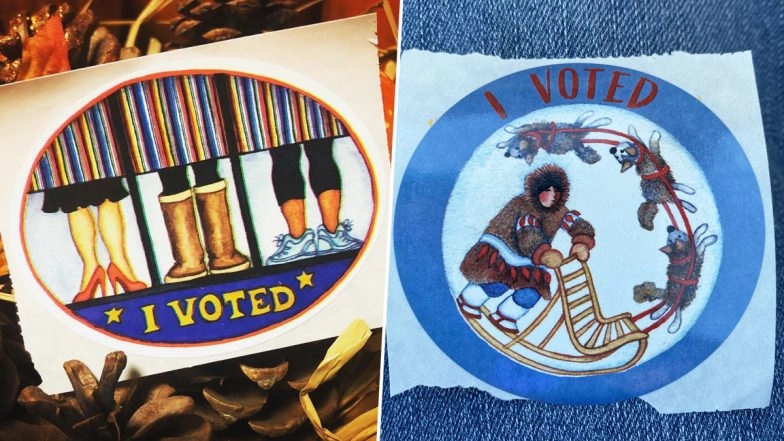 US Presidential Election 2020: Check Out 'I Voted' Sticker Photos on Social Media