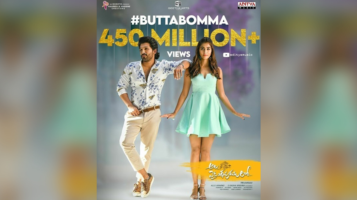 1200px x 675px - Allu Arjun And Pooja Hegde's Song Butta Bomma From Ala Vaikunthapurramuloo  Crosses 450 Million Views On YouTube! | ðŸŽ¥ LatestLY