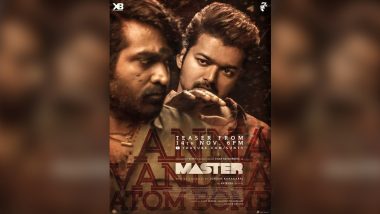 Master: Teaser of Thalapathy Vijay's 64th Film To Arrive on November 14 at 6 PM, Makers Announce News With A Fresh Poster Also Featuring Vijay Sethupathi (View Pic)