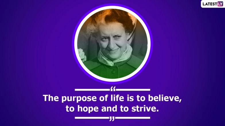 Indira Gandhi Jayanti 2020: Powerful Quotes by First Woman Prime Minister of India on Her Birth Anniversary