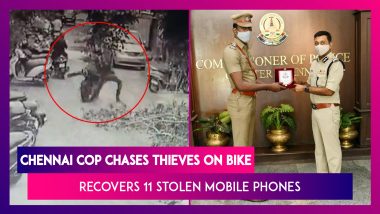 Chennai Cop Chases Thieves On Bike, Recovers 11 Stolen Mobile Phones From Three Men, Gets Rewarded; Video Goes Viral