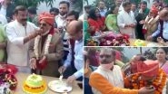 Uttar Pradesh: COVID-19 Norms Flouted in Moradabad Mayor Vinod Agarwal's Birthday Celebration; People Seen Standing Close to Each Other Without Wearing Masks