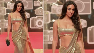 Kiara Advani Shimmers and Shines in This Golden Manish Malhotra Saree (View Pic)