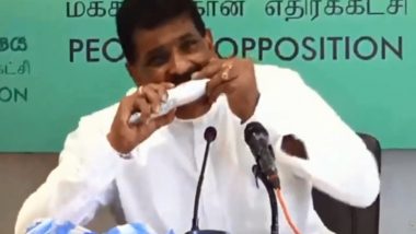 Sri Lanka's Ex-Fisheries Minister Dilip Wedaarachchi 'Eats Raw Fish' on Camera to Shun Rumours of COVID-19 Spread Through Seafood (Watch Video)