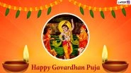 Govardhan Puja 2021 Wishes and Annakut Messages: Send WhatsApp Stickers, HD Images, Facebook Greetings and GIFs on the Festival Day Dedicated to Shri Krishna