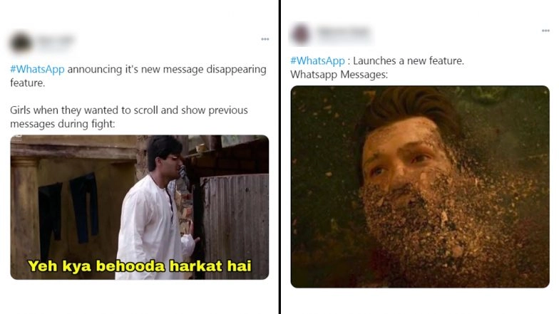 WhatsApp Disappearing Messages Feature Gets Hilarious Memes & Jokes! From Taking Screenshots of Chats to Couples in Tears, These Funny Reactions Are a Must See