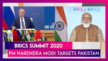 BRICS Summit 2020: PM Narendra Modi Targets Pakistan, Says ‘Countries Supporting Terrorism Must Be Held Accountable’ Chinese President Xi Jinping Shares Platform