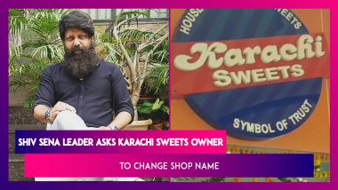 Nitin Nandgaonkar, Shiv Sena Leader Asks Bandra’s Karachi Sweets Owner To Change Shop’s Name To ‘Something In Marathi’; Video Goes Viral