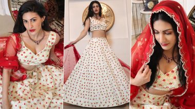 Amyra Dastur Is Straight Out of a Bollywood Scene Flaunting a Red and White Lehenga!