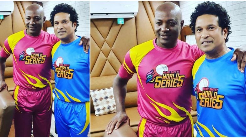 Road Safety Series 2021: Sachin Tendulkar & Brian Lara Emphasise on the Importance of Using Helmets On & Off The Field (Watch Video)