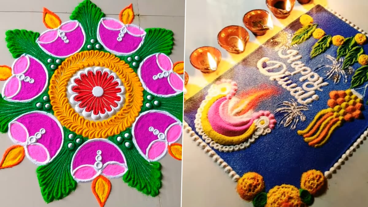 Quick Diwali 2020 Rangoli Design Images & Tutorials: Simple Rangoli