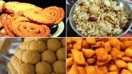 Diwali 2020 Easy Snack Recipes: From Chakli, Chiwda to Ladoos, Know How to Make Traditional Diwali Faral at Home (Watch Videos)