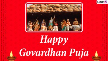 Govardhan Puja 2020 Wishes and Annakut Messages: WhatsApp Stickers, Facebook Greetings, Shri Krishna HD Images and GIFs to Celebrate the Hindu Festival