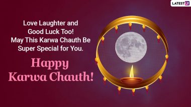 Karwa Chauth 2020 Wishes And HD Wallpapers: WhatsApp Stickers, Facebook Greetings, GIF Images, Instagram Stories, Messages And SMS to Send on The Occasion