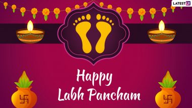 Labh Pancham 2020 Wishes & Gyan Panchami HD Images: WhatsApp Stickers, Maa Lakshmi Photos, Facebook Greetings, Instagram Stories, GIFs & Wallpapers to Celebrate the Auspicious Occasion