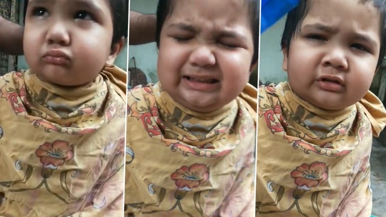 Funny Video of Little Boy Getting Haircut While Cutely Throwing Tantrums Goes Viral, Watch Video of Him Screaming 'Mai Marunga Tumko' at 'Cutting Wale Uncle' That Left Twitterati in Splits