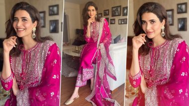 Karishma Tanna Is Festive Chic in Rani Pink, Her Pretty Style Is for Rs.28,999!