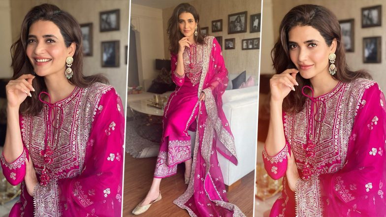 Karishma Tanna Is Festive Chic in Rani Pink, Her Pretty Style Is for Rs.28,999!