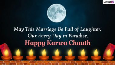 Karva Chauth 2020 Romantic Wishes for Wife and Husband: WhatsApp Stickers, Facebook Greetings, GIFs, HD Images, Messages And SMS to Share With Your Partner This Festive Season