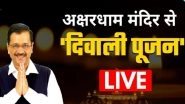 Diwali Pujan 2020 in Delhi Live Streaming: Watch Arvind Kejriwal Leading Laxmi Pooja at Akshardham Temple
