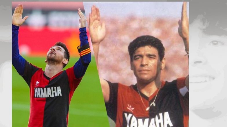 La Liga 2020-21: Lionel Messi Pays Special Tribute to Legendary Footballer Diego Maradona as Barcelona 4-0 Defeat Osasuna