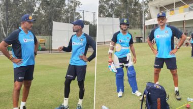 India vs Australia 2020–21: Ravi Shastri Shares Pictures With Hardik Pandya, Shikhar Dhawan, Says ‘Great to Get Back to Business’