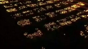 Earthen Lamps lit up near the Saryu River in Ayodhya (Photo Credits: ANI)