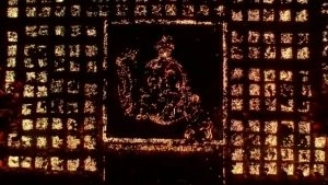 Earthen Lamp lit up near the Saryu River in Ayodhya (Photo Credits: ANI)