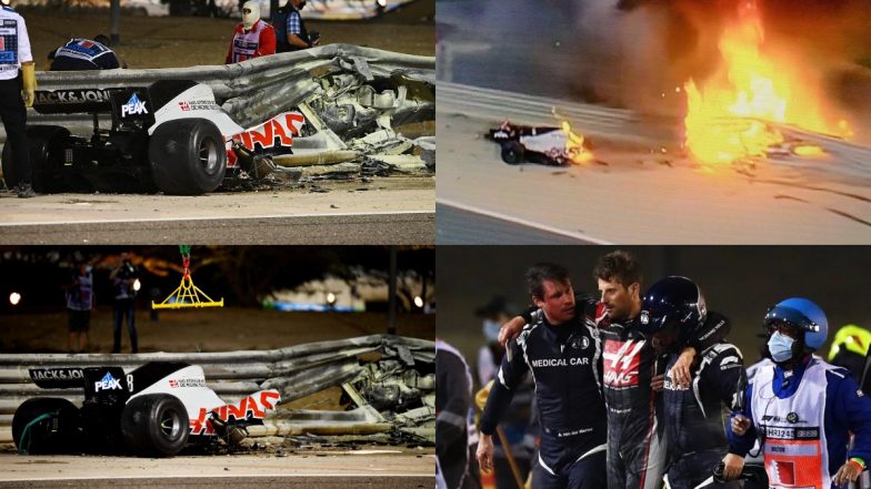Halo Protects Romain Grosjean From Serious Injury After His Car Crashed in F1 Bahrain GP; Take a Look at ‘What Is Halo’ and Its Safety Functions