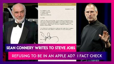 Did Sean Connery (James Bond) Write To Steve Jobs That Doing Ad For Apple Would Be 'Quicker Way To Destroy Career’? Here’s The Truth Behind The Fake Letter