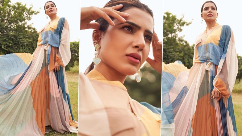Samantha Akkineni Goes Sustainable Chic, a Fine Colourblocked Dress of Fabric From Plastic Bottles!