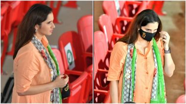 Sania Mirza Spotted in Karachi Cheering for Husband Shoaib Malik During Peshawar Zalmi's Match Against Lahore Qalandars in PSL 2020 (View Pics)