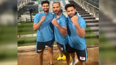 Delhi Capitals Stars Shikhar Dhawan, Shreyas Iyer, Rishabh Pant Turn ‘Tridev’ After Securing Spot in IPL 2020 Playoffs (Watch Video)