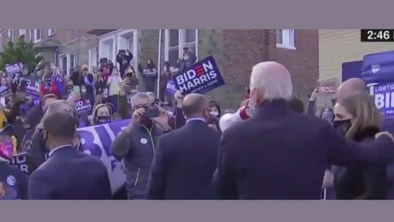 US Presidential Election 2020: Joe Biden Makes Verbal Gaffe, Mixes Up His Granddaughters' Names While Speaking in Philadelphia on Election Day, Watch Video