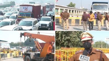 Farmers Protest: Traffic Congestion Reported at Delhi-Gurugram Border, View Pics