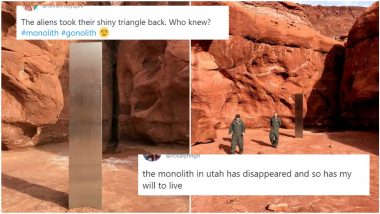 Alien, Is That You? Mysterious Monolith From Utah Desert Has Disappeared! Netizens Spin Their Heads With Conspiracy Theories and Funny Reactions