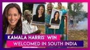 Kamala Harris&rsquo; Ancestral Village In South India Celebrates Her Win As US Vice President-Elect With Firecrackers, Rangoli, Posters & Sweets