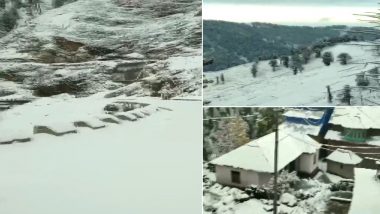 Pirpanjal Range in Jammu And Kashmir Receives Heavy Snowfall; Jammu-Srinagar National Highway Closed at  Jawahar Tunnel Area (Watch Video)