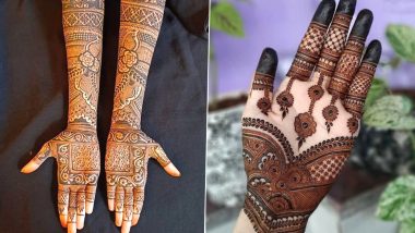 Karwa Chauth 2020 Latest Full Hand Mehendi Designs: Arabic, Indian, Rajasthani, Portrait,  Vine, Bangle Style, & More, Mehandi Patterns to Make Your Hands and Feet Look Perfect on Karva Chauth
