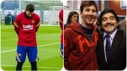 Lionel Messi Gets Emotional While Mourning the Death of Diego Maradona, Barcelona Pays Tribute to Late Football Star
