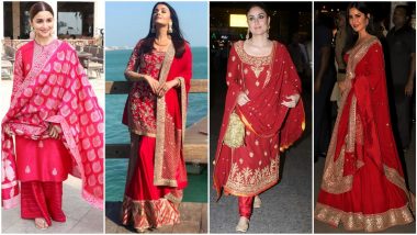 Karwa Chauth 2020: Kareena Kapoor Khan, Aishwarya Rai Bachchan and Katrina Kaif's Red Outfits that You Can Wear on this Special Day (View Pics)