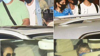 Shah Rukh Khan Returns To Mumbai With Aryan, Suhana And Abram After KKR Bows Out Of IPL 2020 (View Pics)